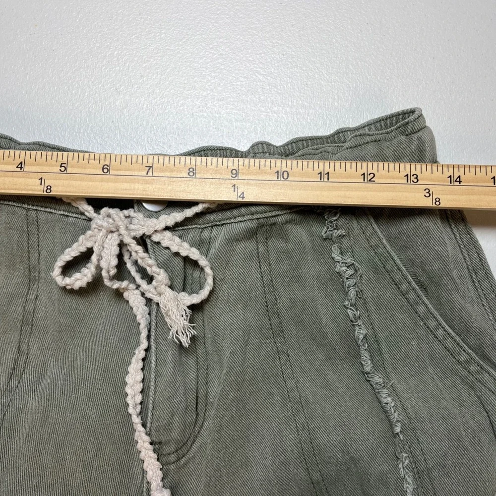POL Elliot Joggers Small Crochet Lace Distressed Cargo Patch Pants Boho Festival